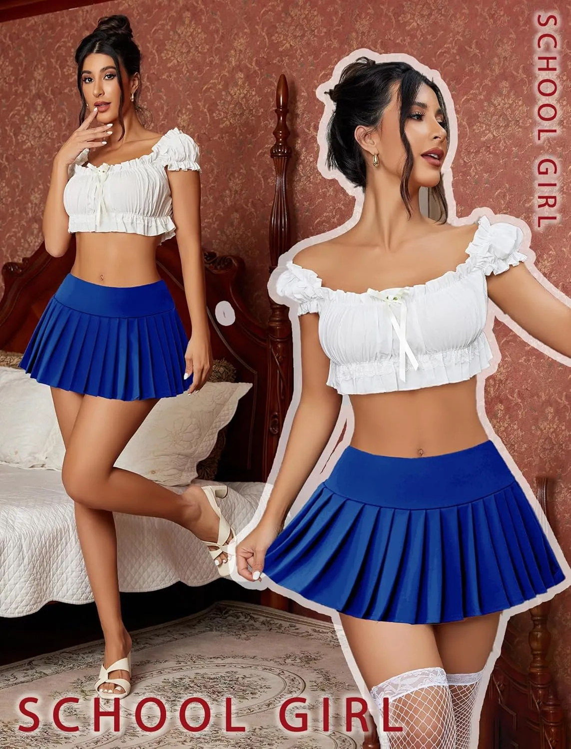 Avidlove Skirts for Women Y2k Mini Skirt Casual Pleated Short Skirts Pleated Cheer Skirt