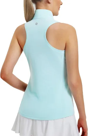 baleaf Women's Golf Shirts Tank Tops Sleeveless Tennis Polo Racerback with Collar Athletic Tanks Quick Dry