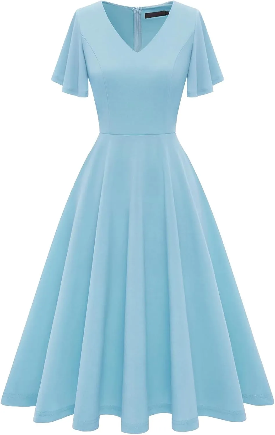 Bridesmay Wedding Guest Cocktail Dress 2025 Short Sleeve Modest A-Line Semi Formal Party Dress for Women