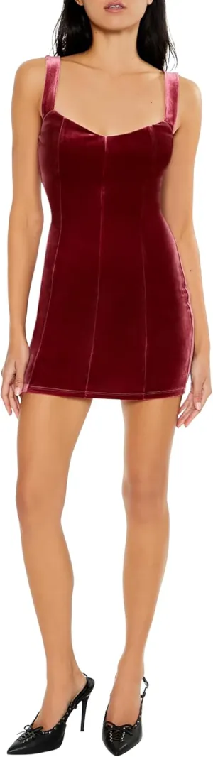 Forever 21 Women's Velvet Bodycon Mini Dress