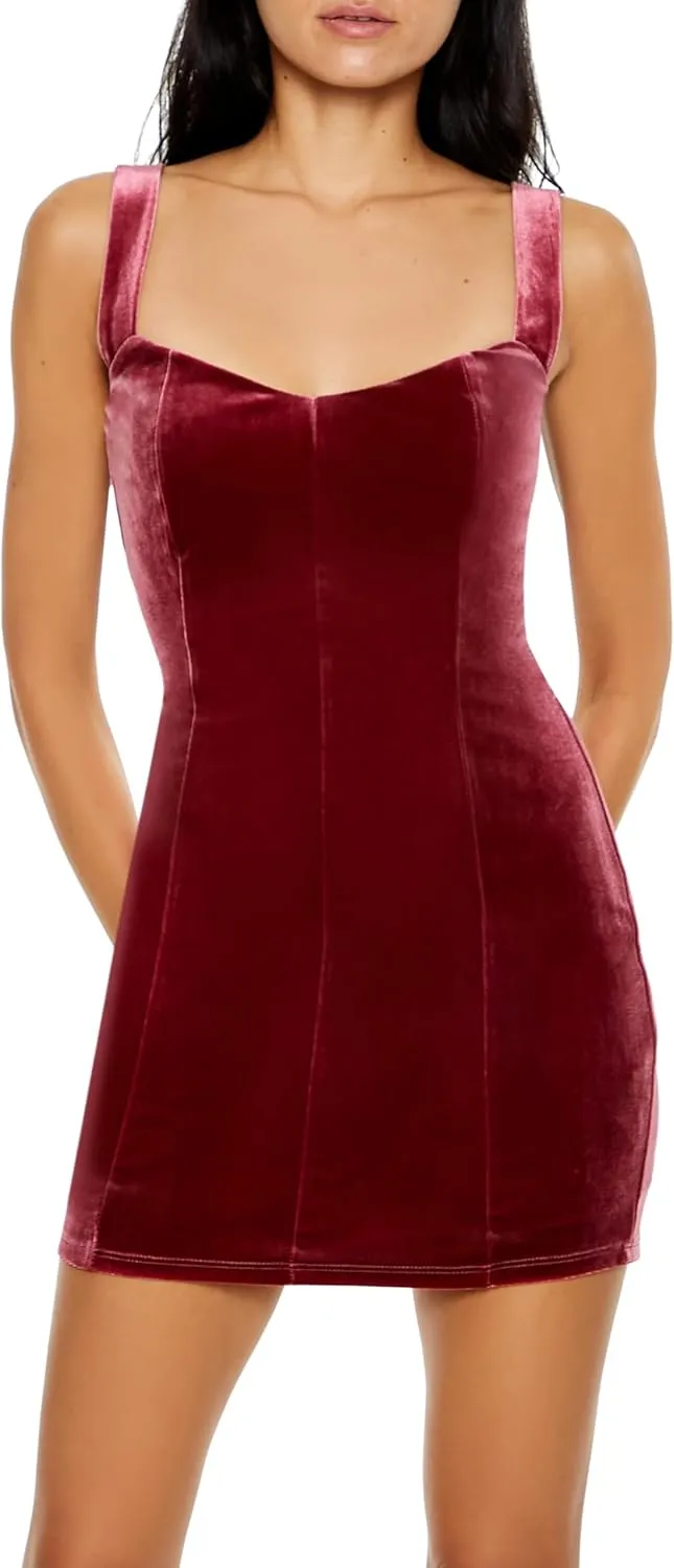 Forever 21 Women's Velvet Bodycon Mini Dress