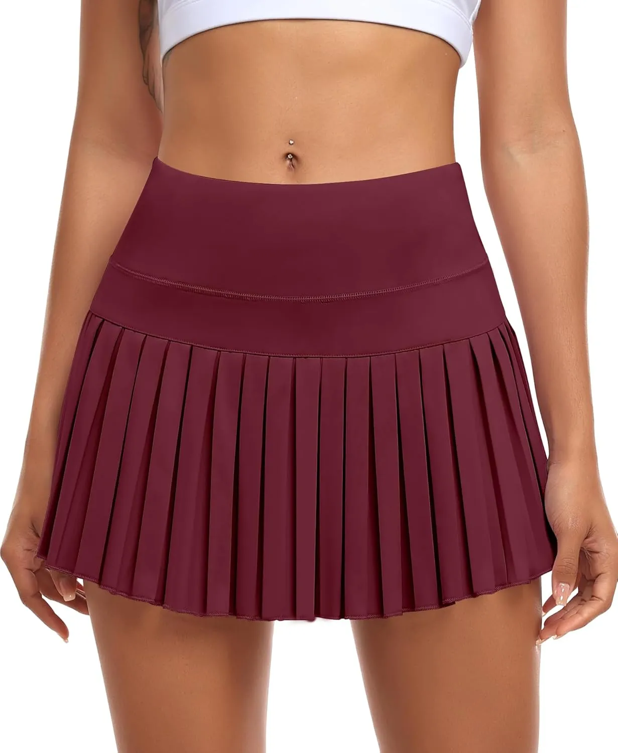 JoyGirl Womens Pleated Tennis Skirt with Shorts High Waisted Golf Skort Mini Skirt Workout Skirt Athletic Skorts with Pockets