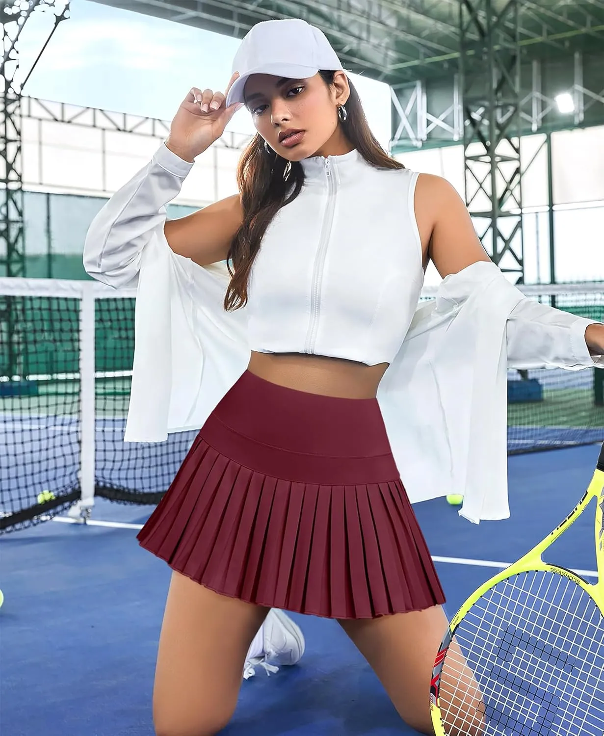 JoyGirl Womens Pleated Tennis Skirt with Shorts High Waisted Golf Skort Mini Skirt Workout Skirt Athletic Skorts with Pockets