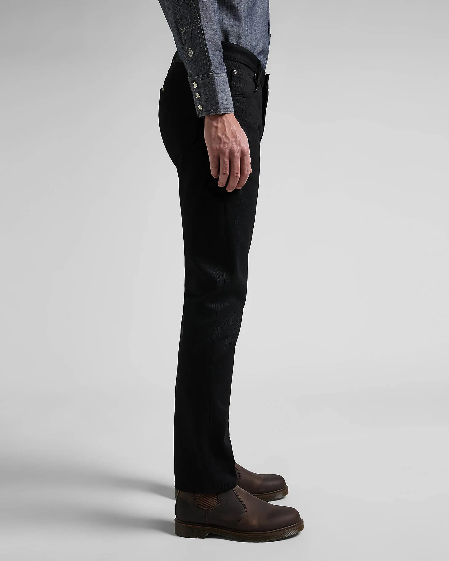 Lee 101 Rider Slim Fit Recycled Cotton 14oz Selvedge Mens Jeans - Dry Black