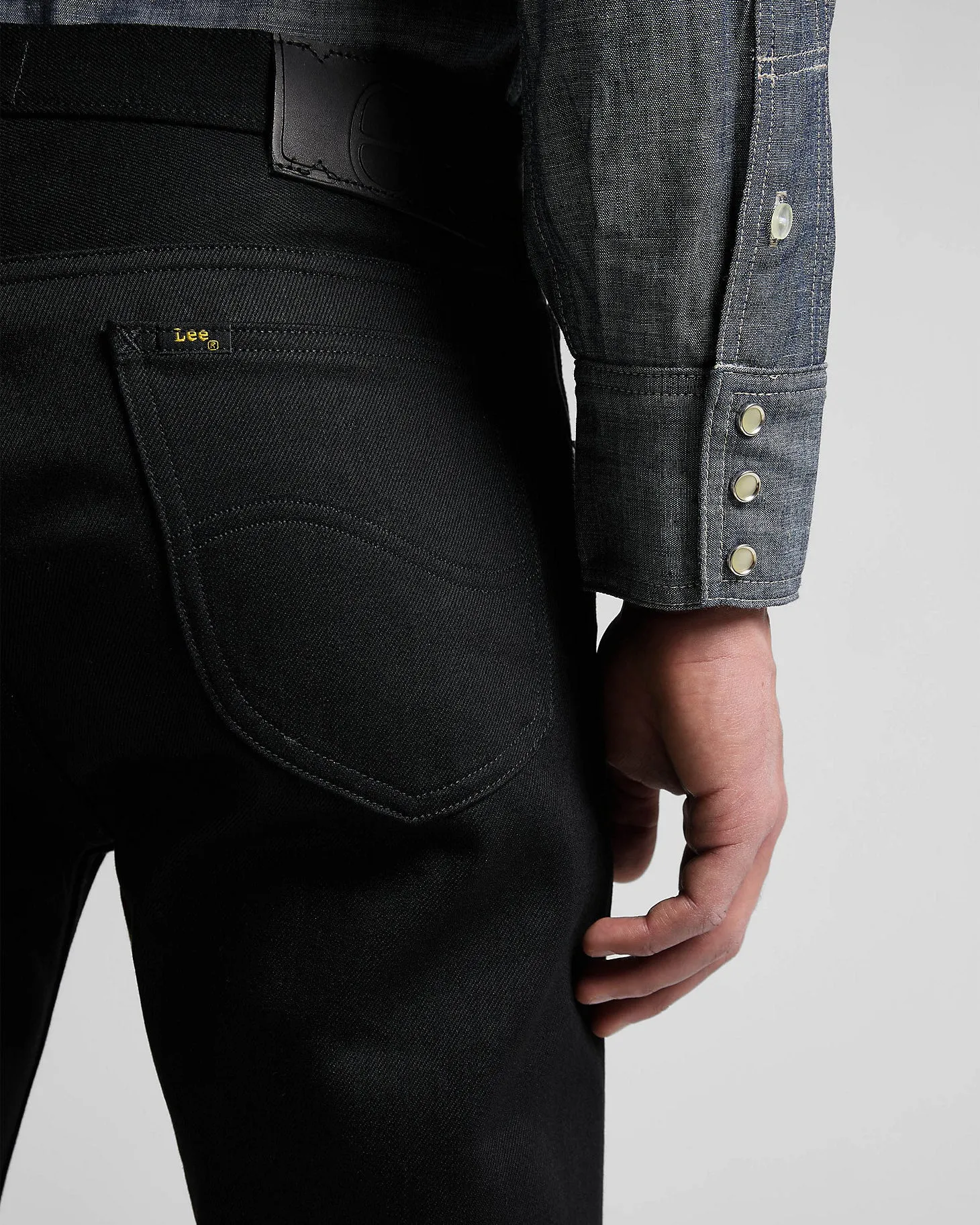 Lee 101 Rider Slim Fit Recycled Cotton 14oz Selvedge Mens Jeans - Dry Black