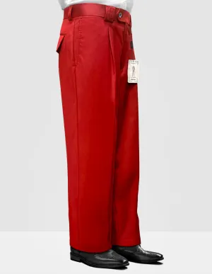 Men's Dress Pants Wide Leg 150's Italian Wool | Red | WP-100