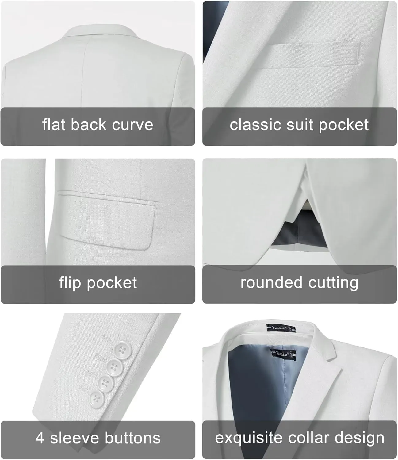 Mens Suits Slim Fit Prom Homecoming Suit for Men Wedding Business Tux Outfit 2 Piece Suit Jacket Blazer Pants Set