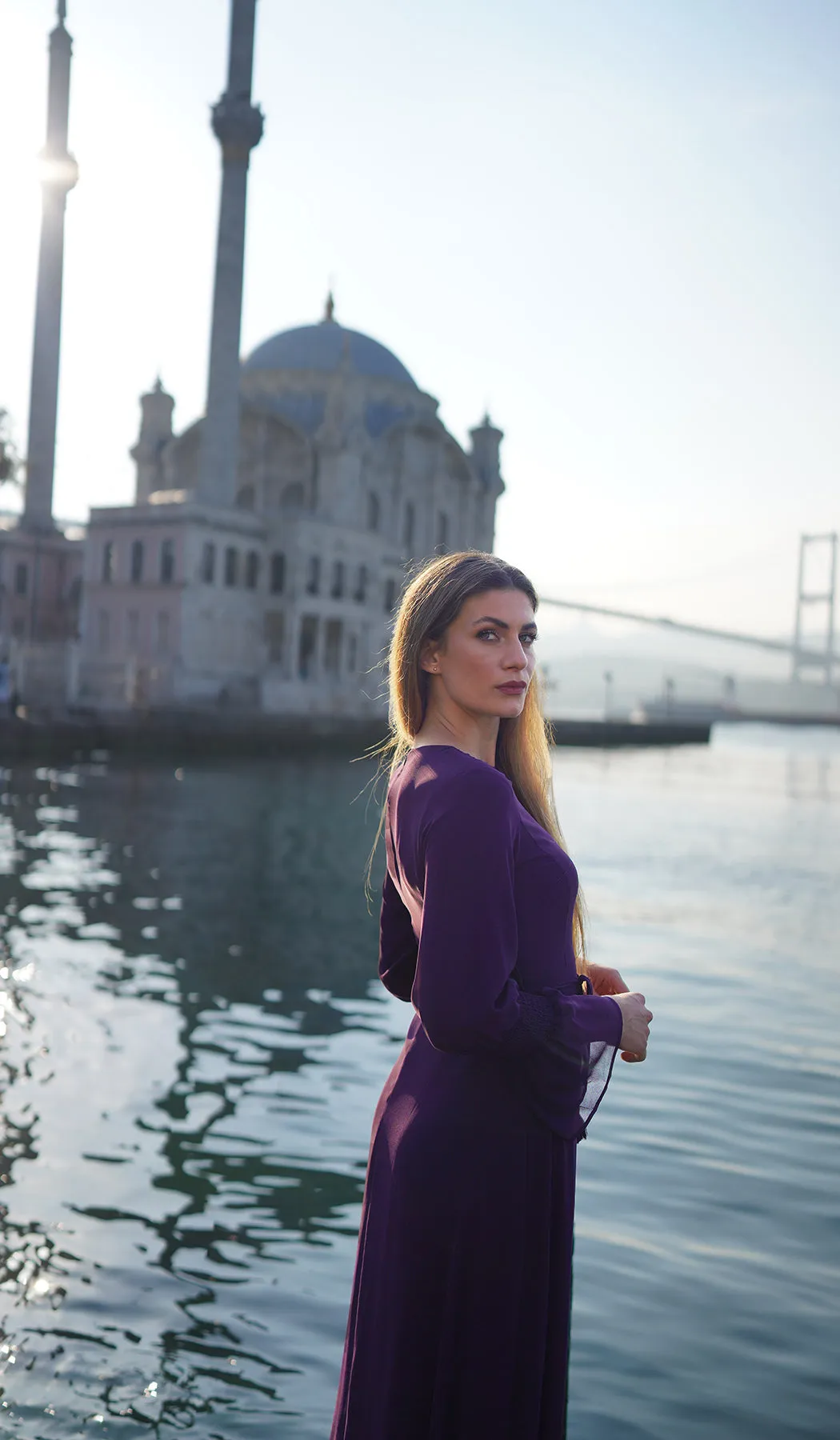 Merve Modest Long Chiffon Maxi Dress - Orchid - Final Sale