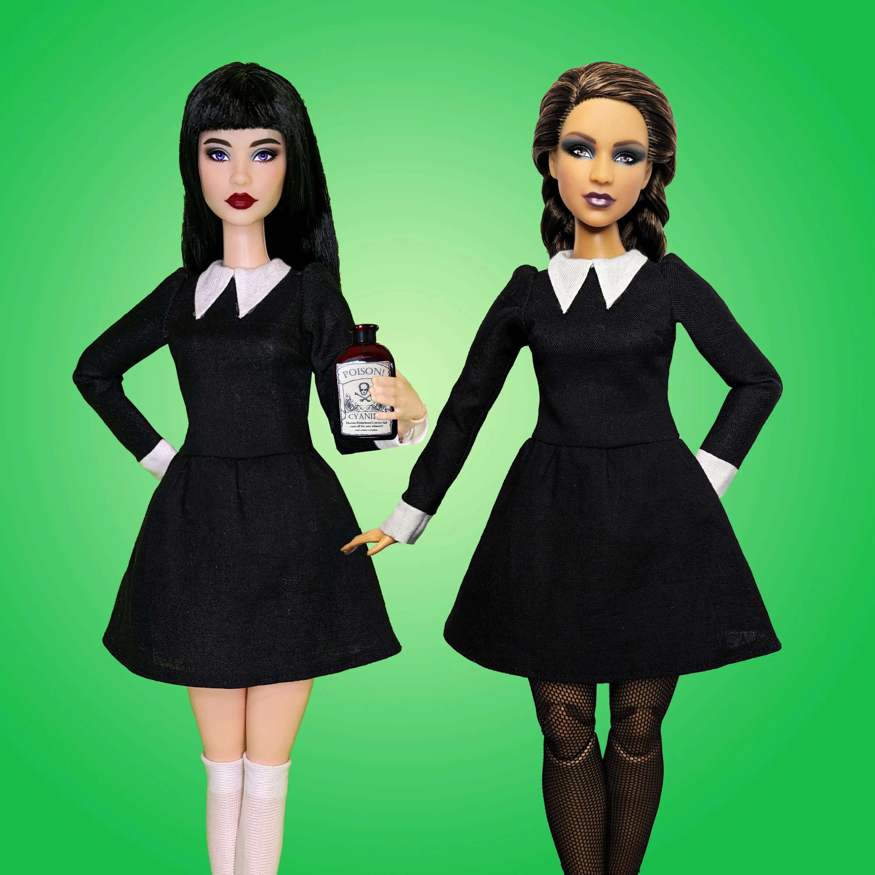MG Goth Girl 11.5" Fashion Doll - Halloween Monster A-Line Dress Curvy Costume - Downloadable RAD Doll Clothes PDF Sewing Pattern