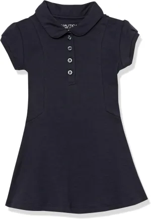 Nautica Girls' School Uniform Short Sleeve Polo Dress