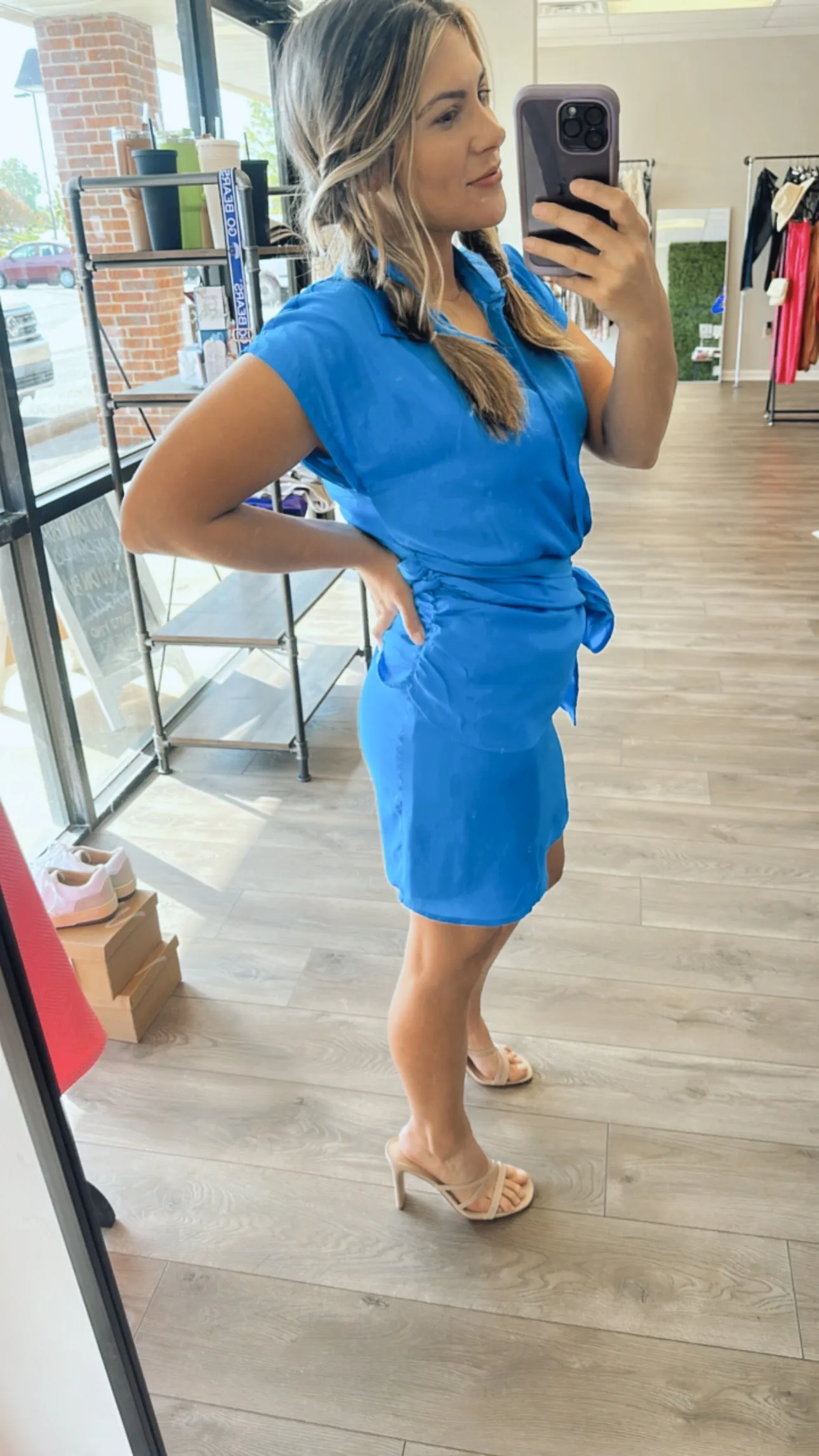 Ocean Eyes Button Down Tie Wrap Dress
