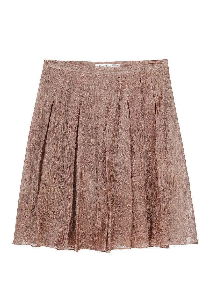 Pleated Metallic Skirt