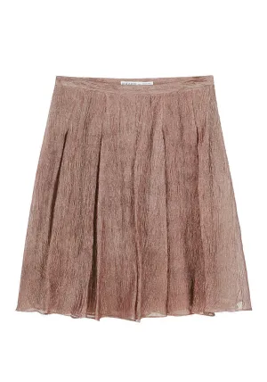 Pleated Metallic Skirt