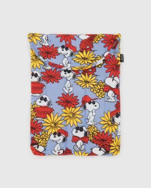 Puffy Laptop Sleeve 13" - Floral Snoopy