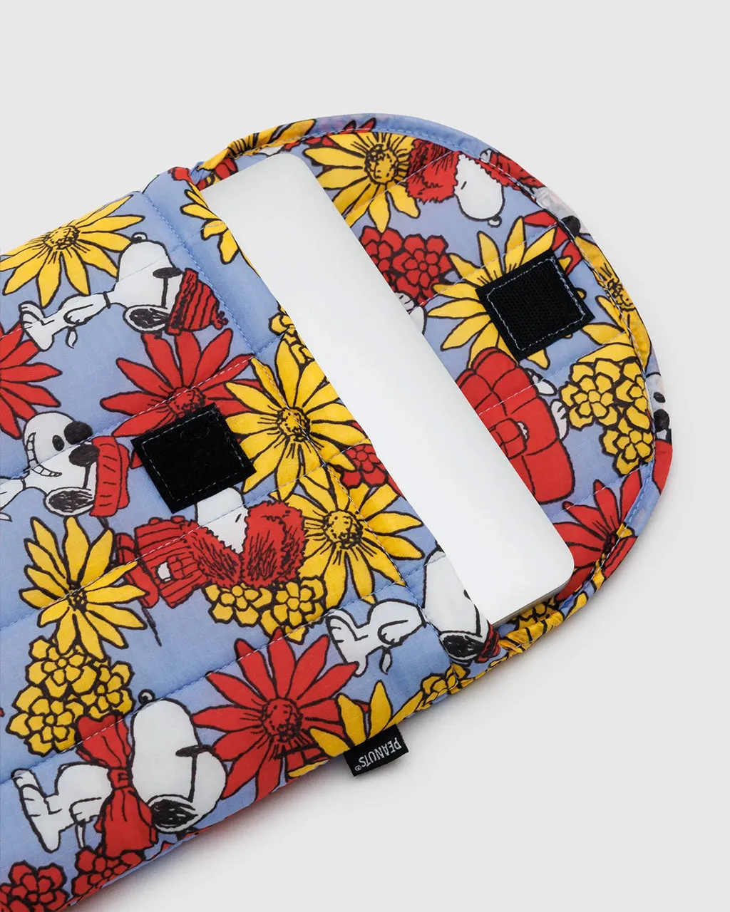Puffy Laptop Sleeve 13" - Floral Snoopy
