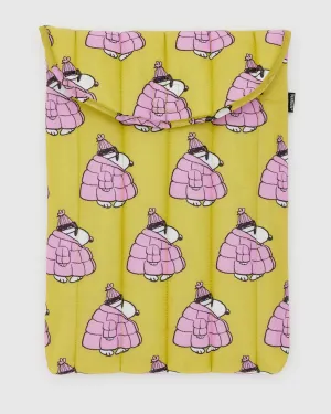 Puffy Laptop Sleeve 16" - Puffer Snoopy Pink