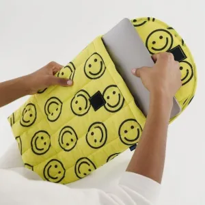 Puffy Laptop Sleeve 16" - Yellow Happy