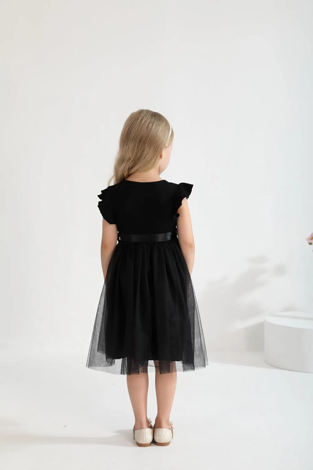 Sinhoon Toddler Girl Tulle Dress Summer Ruffle Sleeveless Baby Girl Fashion Casual Dresses 1-6Y