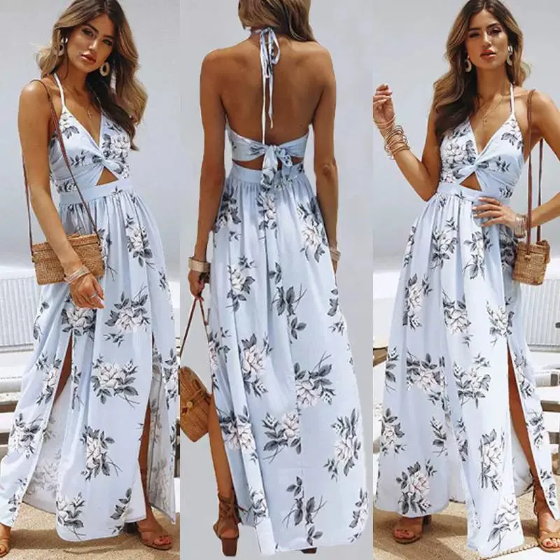Women Summer Boho Maxi Long Dress Evening Party Beach Dress