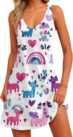 Women Summer Dresses Sleeveless Beach Dress with Pocket Vacation V Neck Sundress 2025 Casual Swimsuit Coverup