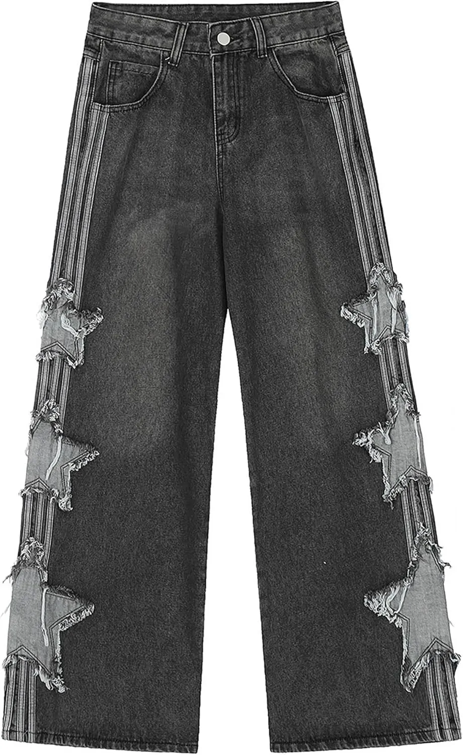 Womens Star Jeans Baggy Cargo Jeans Vintage Casual Y2K Outfits Straight Leg Denim with Pocket
