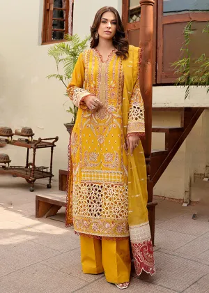 Yellow Lawn Dress - Bahaar Luxury Lawn '23 by Mariyam's - Giaa B-1017
